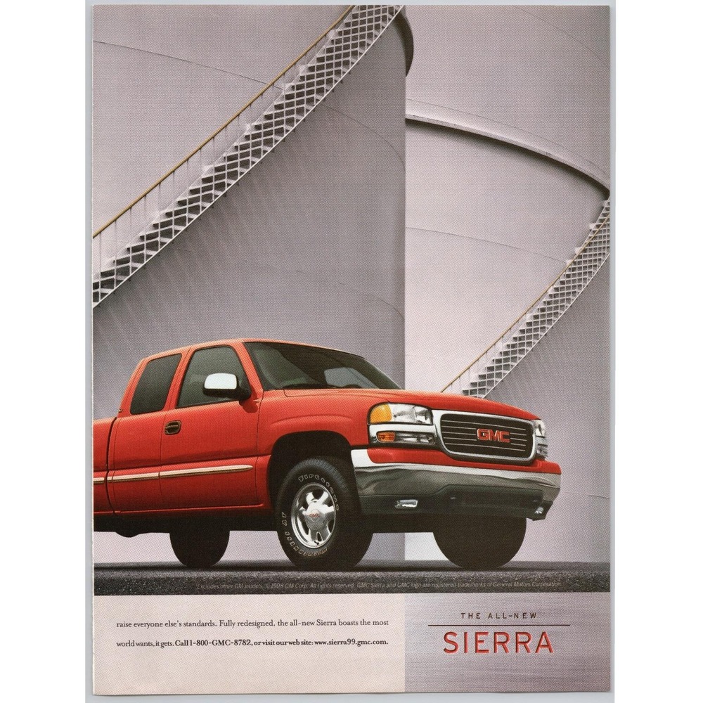 GMC Sierra Truck Centerfold Introducing a Truck the World Needs Print‎ Ad 1998